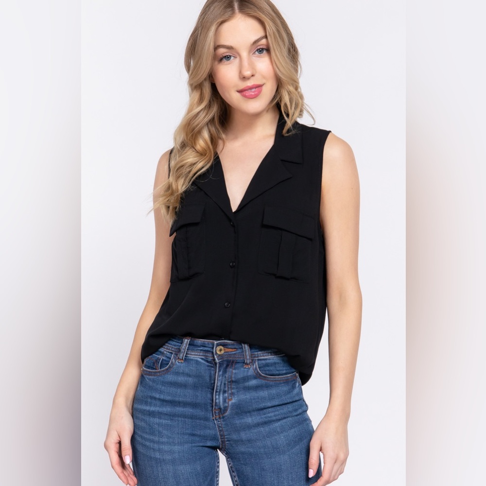 NEW! LAPEL COLLAR WOVEN SHIRT